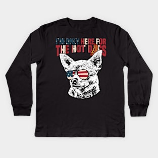 Chihuahua Shirt Funny 4th of July Kids Long Sleeve T-Shirt